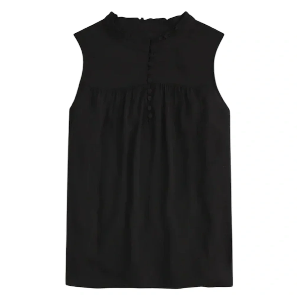 ❗️NWT❗️J.CREW Sleeveless Button Front Ruffleneck Top